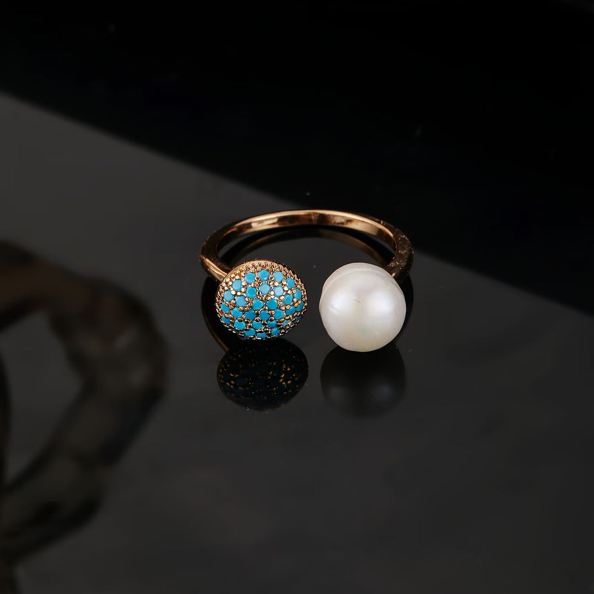TALIA | ANELLO BEAUTY CON PERLA E TURCHESE