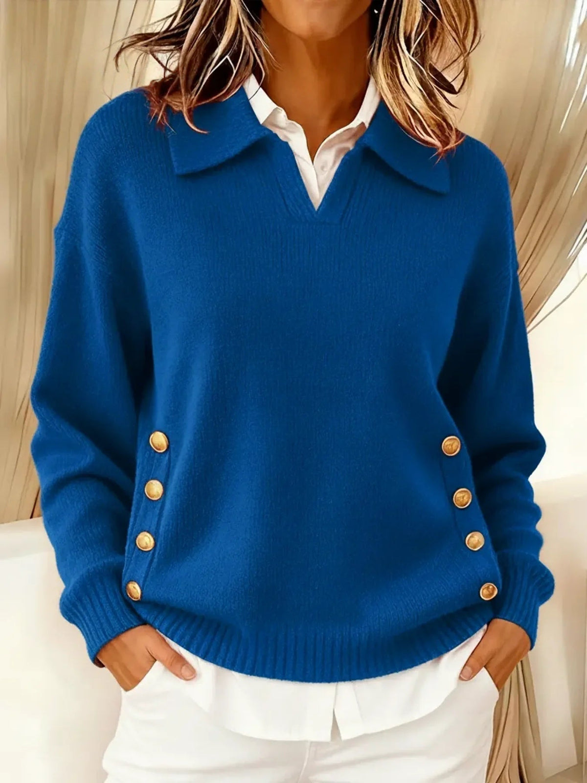 VYNETTE | MAGLIONE CON SCOLLO A V E COLLETTO
