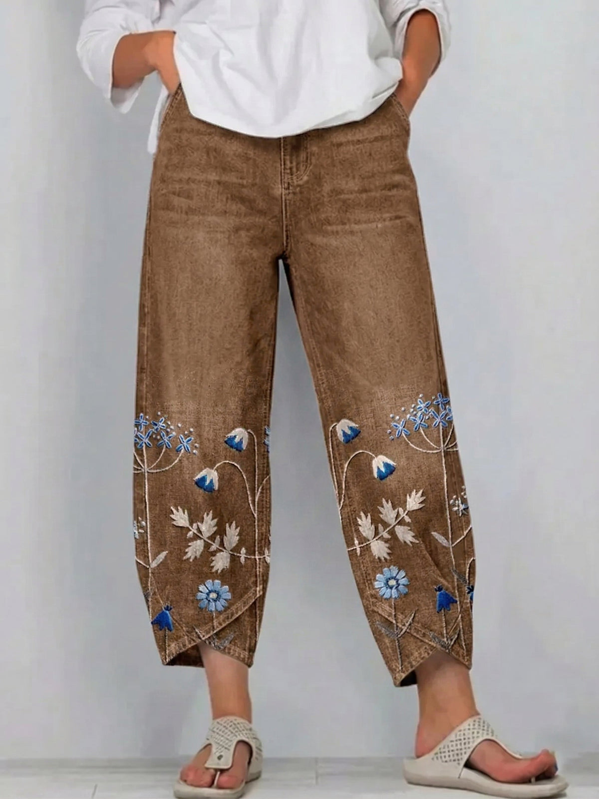 ROWENA | PANTALONI CASUAL CON STAMPA FLOREALE BOHO