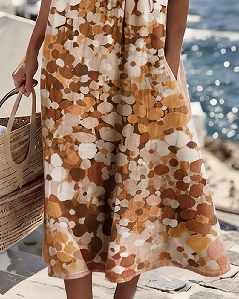 FLEURÉ | ABITO MIDI CON STAMPA FLOREALE ARIOSA
