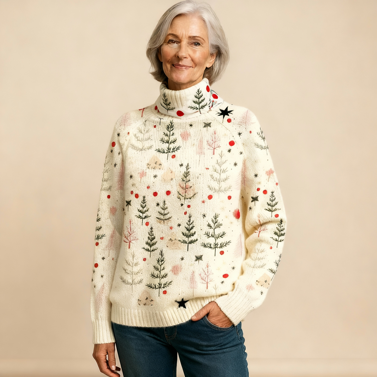 AVORIO | MAGLIONE DOLCEVITA NATALIZIO IN MAGLIA