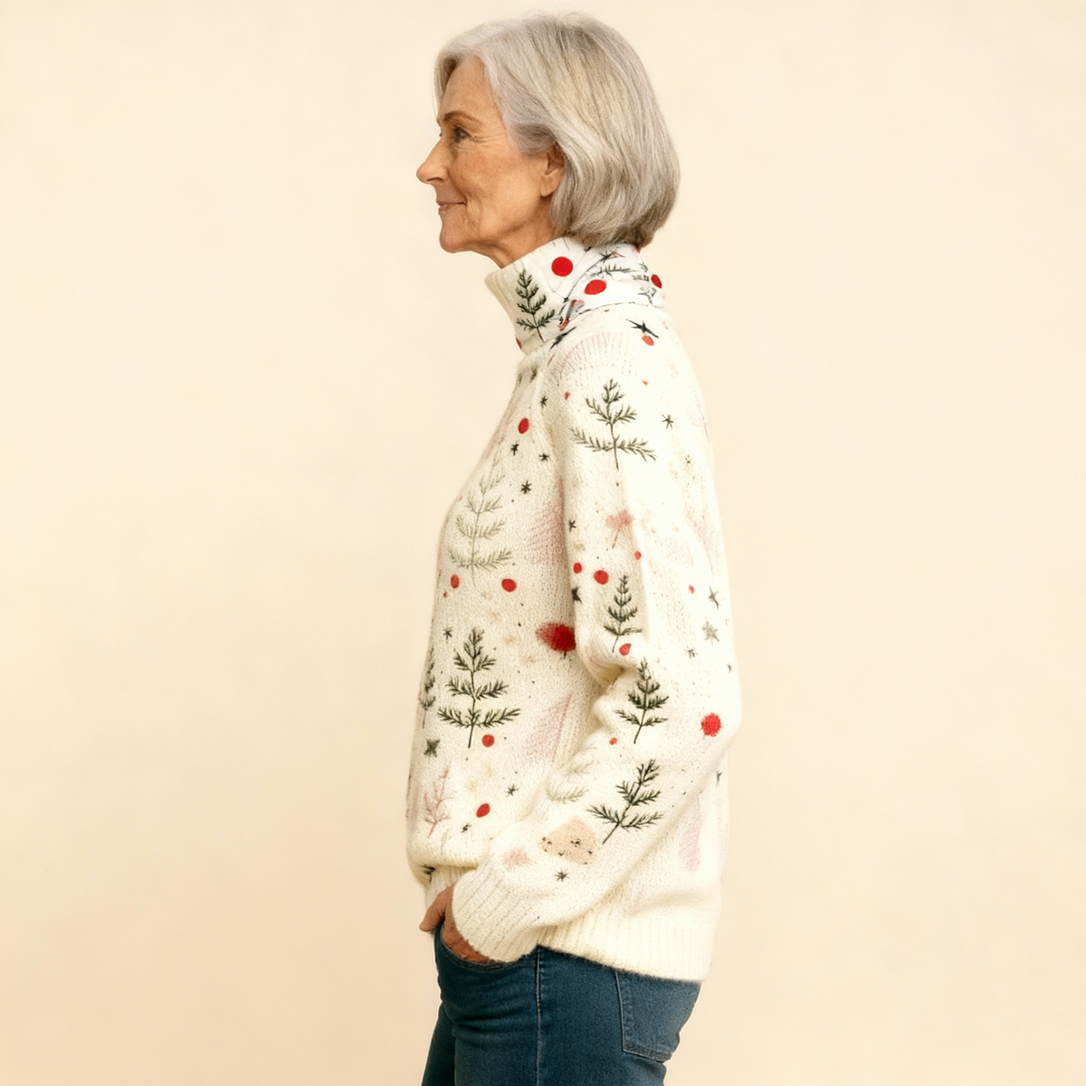 AVORIO | MAGLIONE DOLCEVITA NATALIZIO IN MAGLIA
