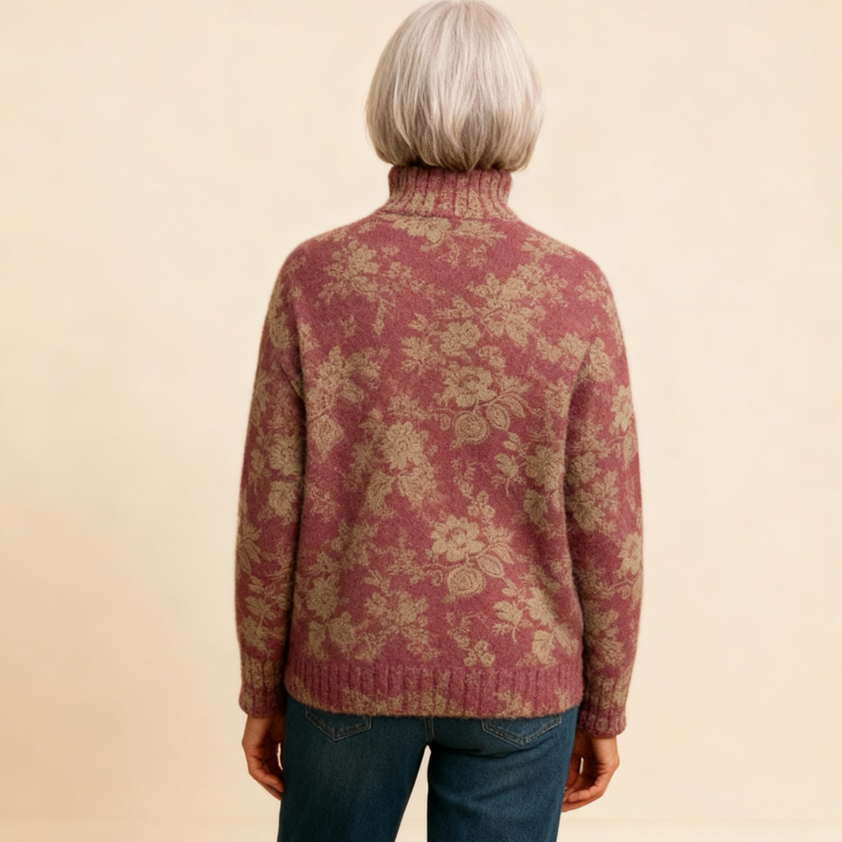 HARRIET | MAGLIA DOLCEVITA IN MAGLIA CON STAMPA A ROSE RETRÒ