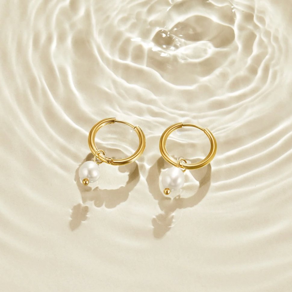 MILA | ORECCHINI A CERCHIO ESSENTIAL CON PERLA