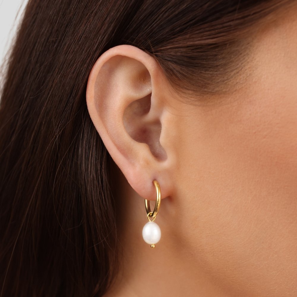 MILA | ORECCHINI A CERCHIO ESSENTIAL CON PERLA