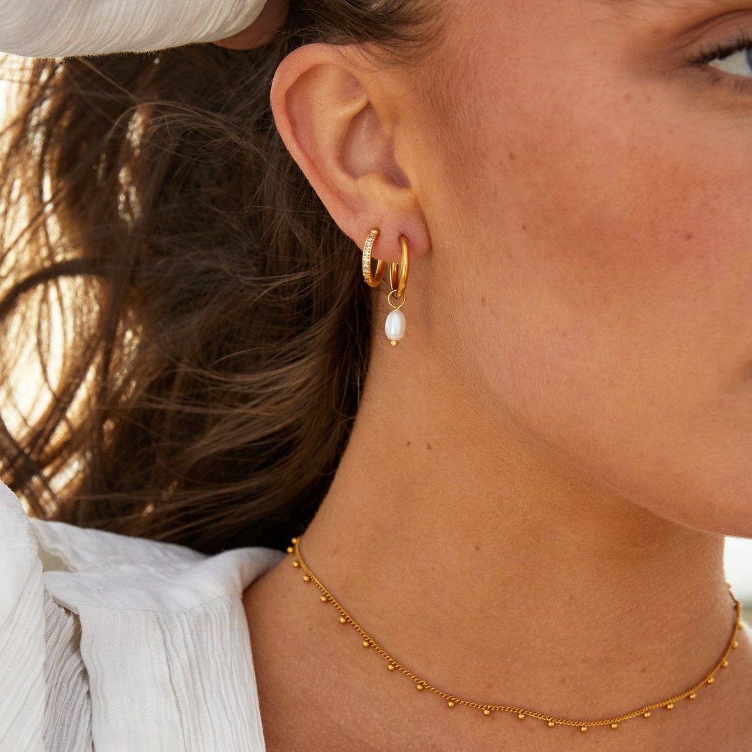 MILA | ORECCHINI A CERCHIO ESSENTIAL CON PERLA