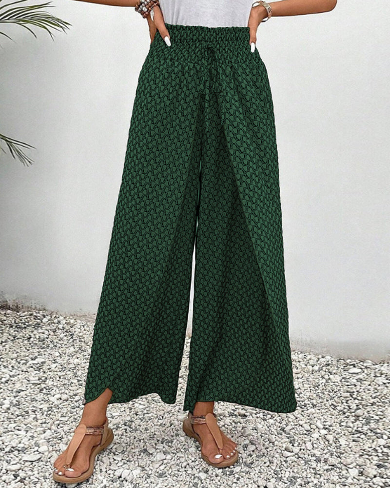 CATHERINE | PANTALONI A GAMBA AMPIA CON VITA ARRICCIATA