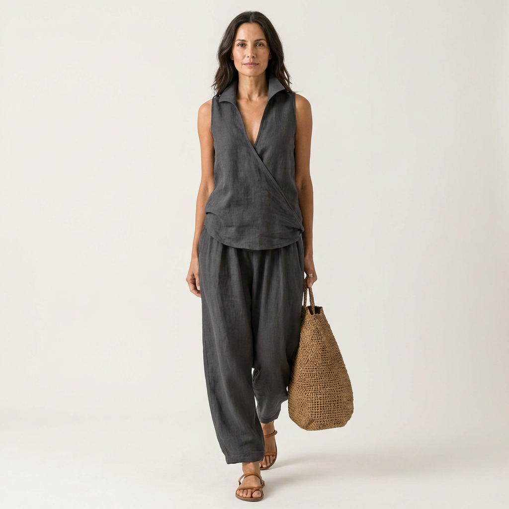 WREN | COMPLETO INCROCIATO E PANTALONI A GAMBA LARGA