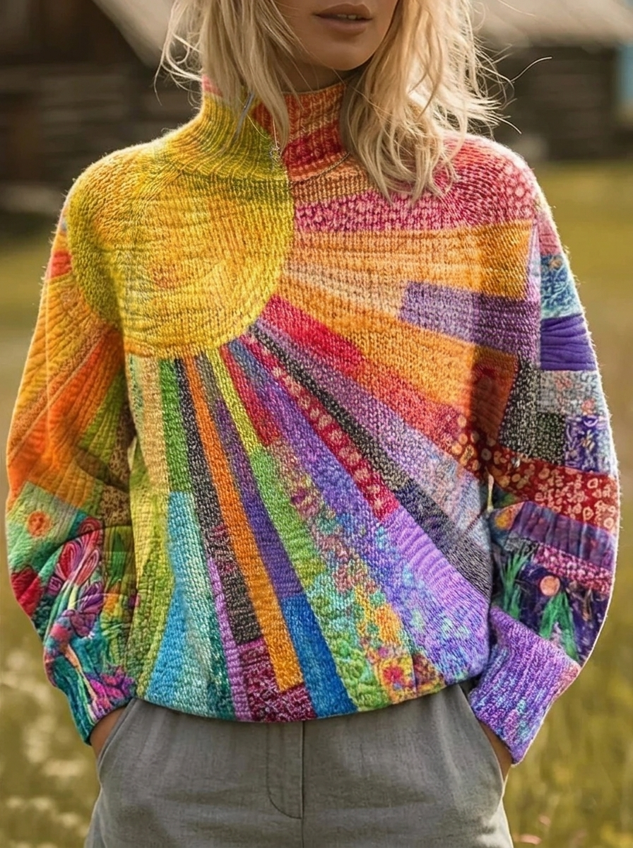 ROSALIND | DOLCEVITA CON STAMPA RETRO SUNBURST