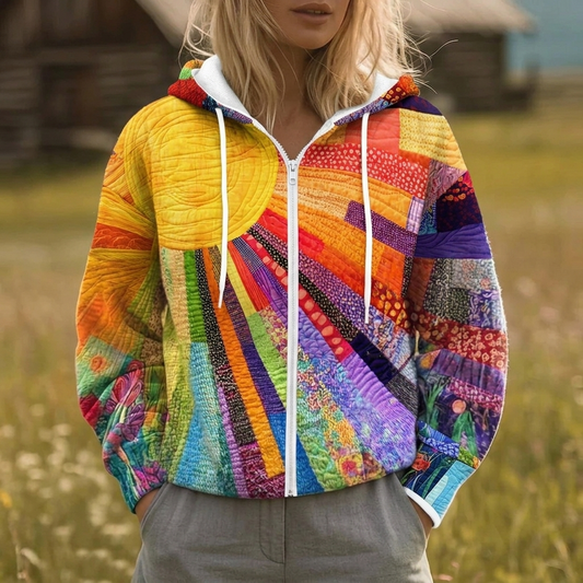 RHEALYN | GIACCA APERTA CON STAMPA SUNBURST