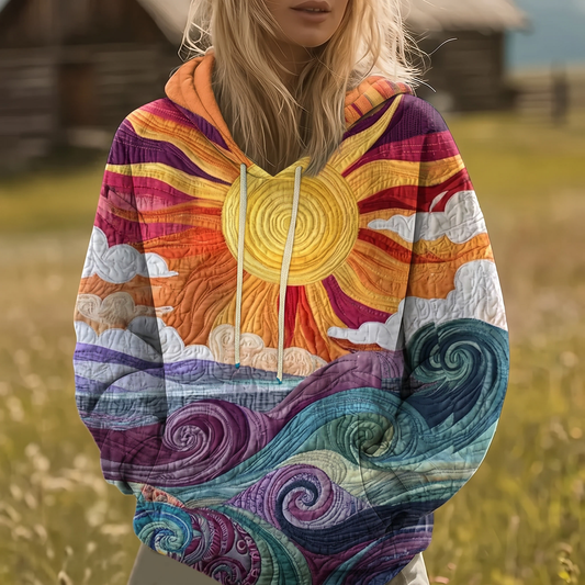 AURALEI | FELPA Y2K CON STAMPA SUNBURST