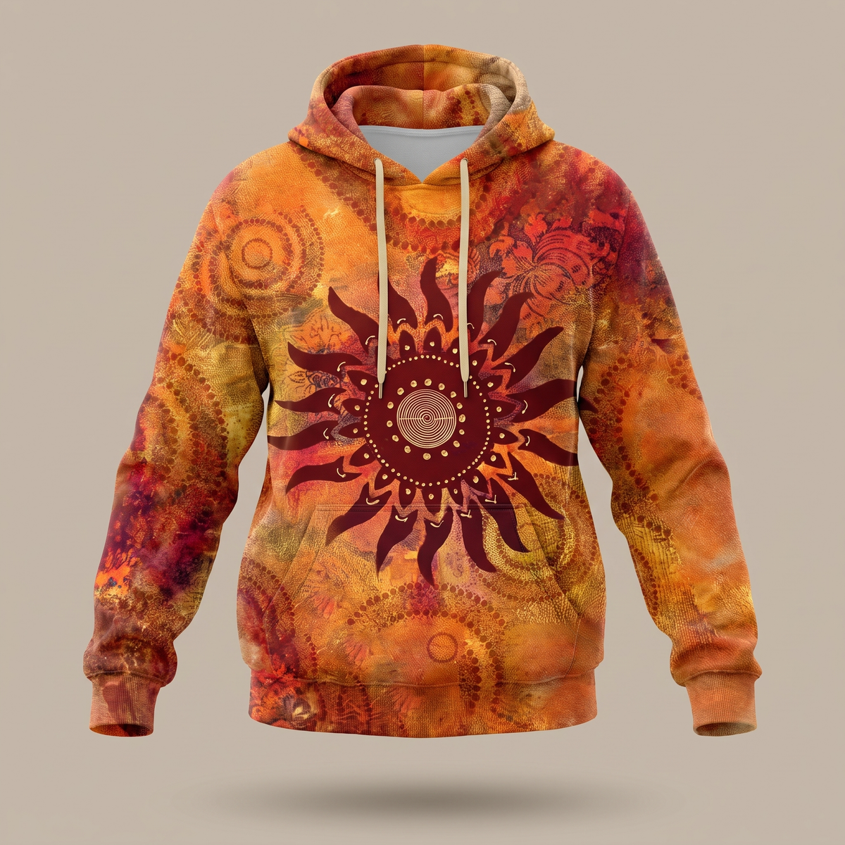 BRISENNA | FELPA CON CAPPUCCIO GRAFICA RAINBOW SUNBURST