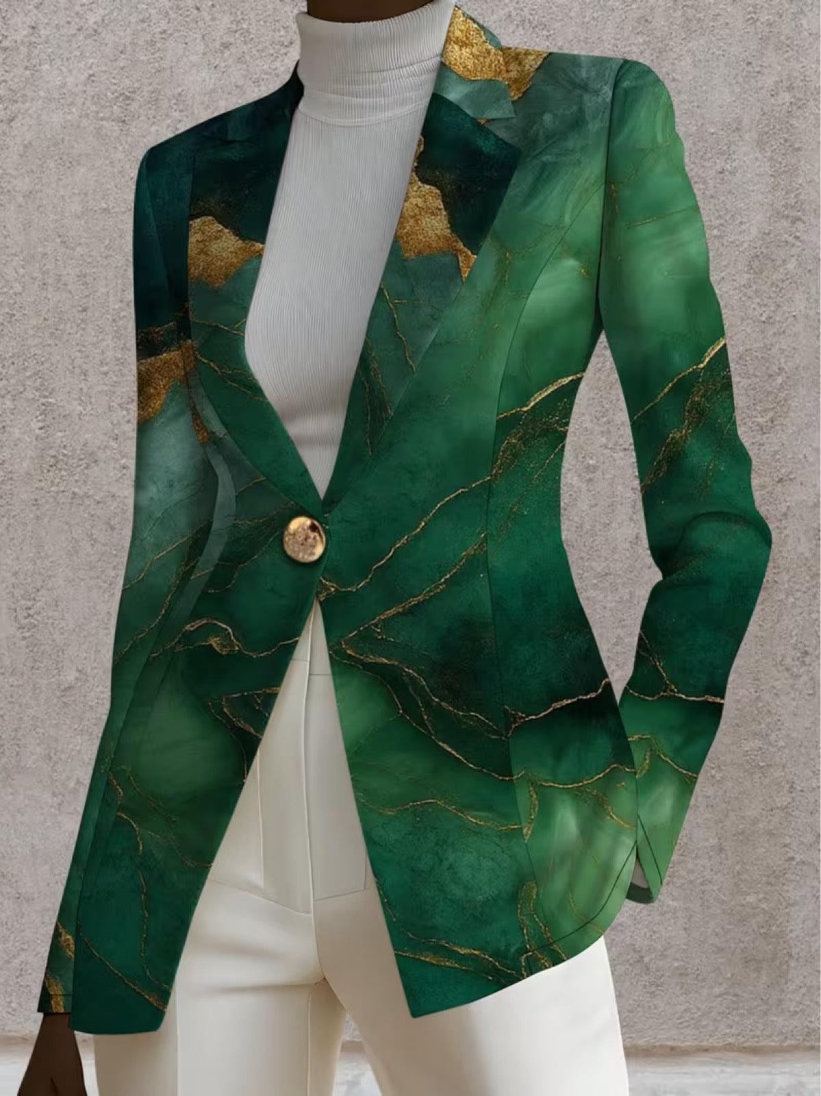HONORINE | BLAZER IN MARMO SMERALDO