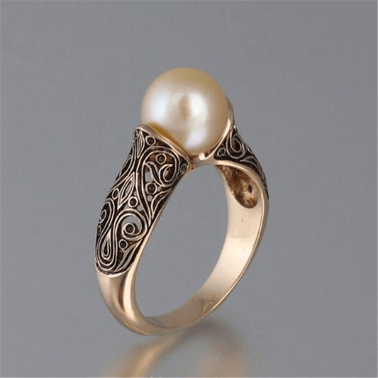 AURELIANE | ANELLO VINTAGE SENZA TEMPO IN ORO E PERLE