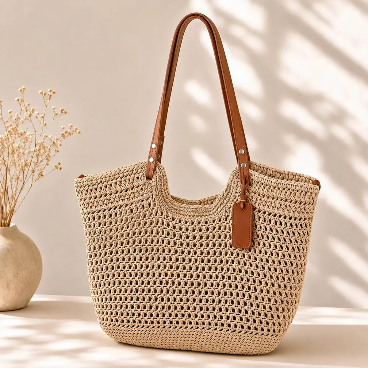 CLARE | LA BORSA TOTE ALL'UNCINETTO INTRECCIATA A MANO