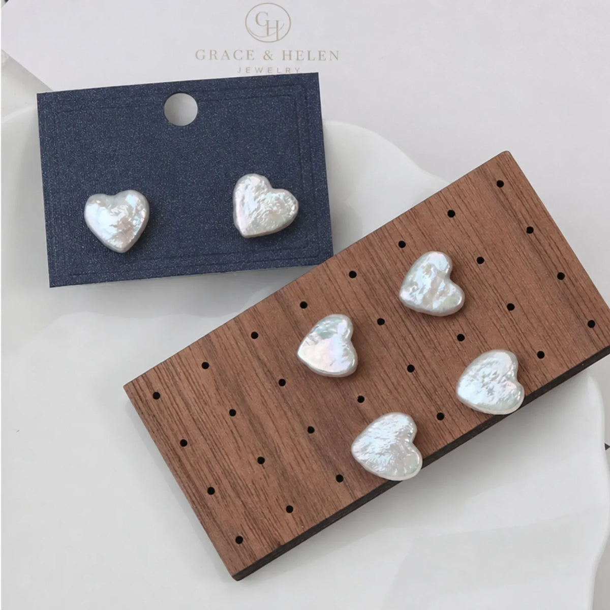 AMELIA | ORECCHINI A CUORE CON PERLE D'ACQUA DOLCE PREMIUM