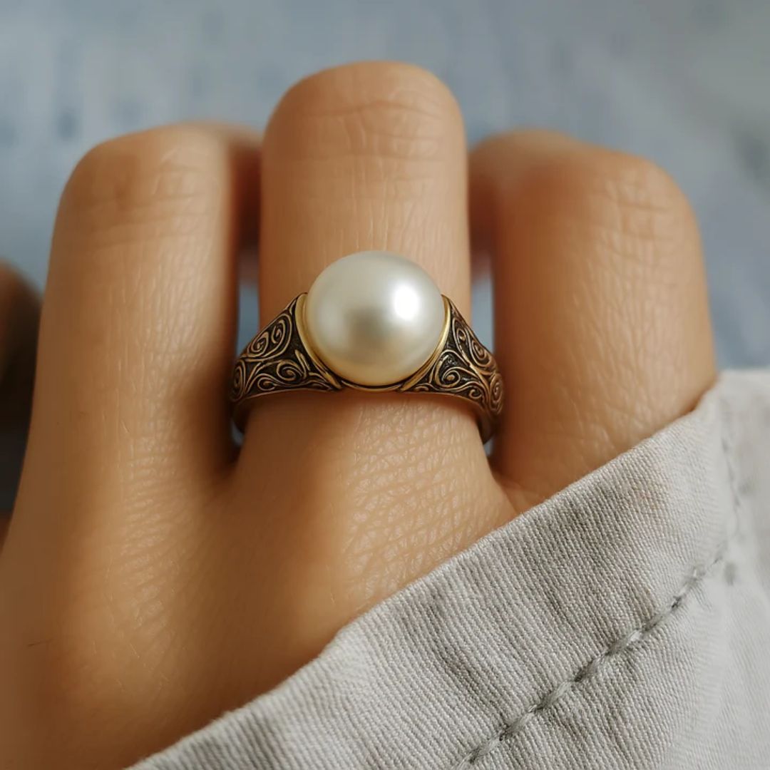 AURELIANE | ANELLO VINTAGE SENZA TEMPO IN ORO E PERLE