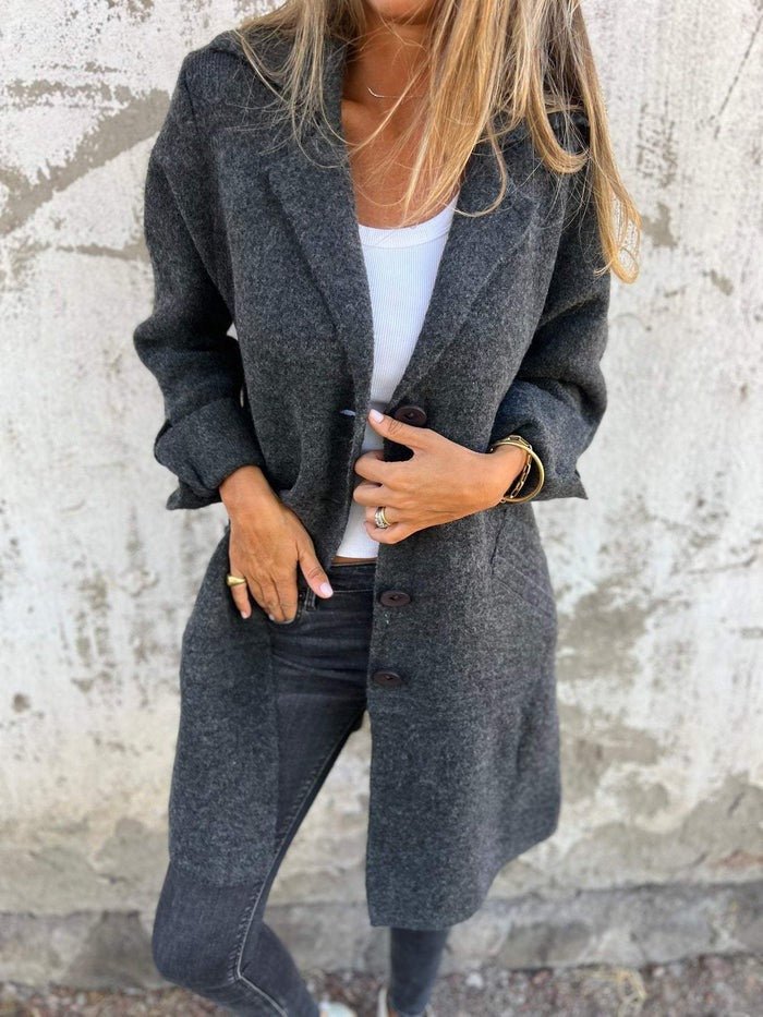 MIRIAM | CAPPOTTO CON COLLO A REVERS E CHIUSURA CON BOTTONI