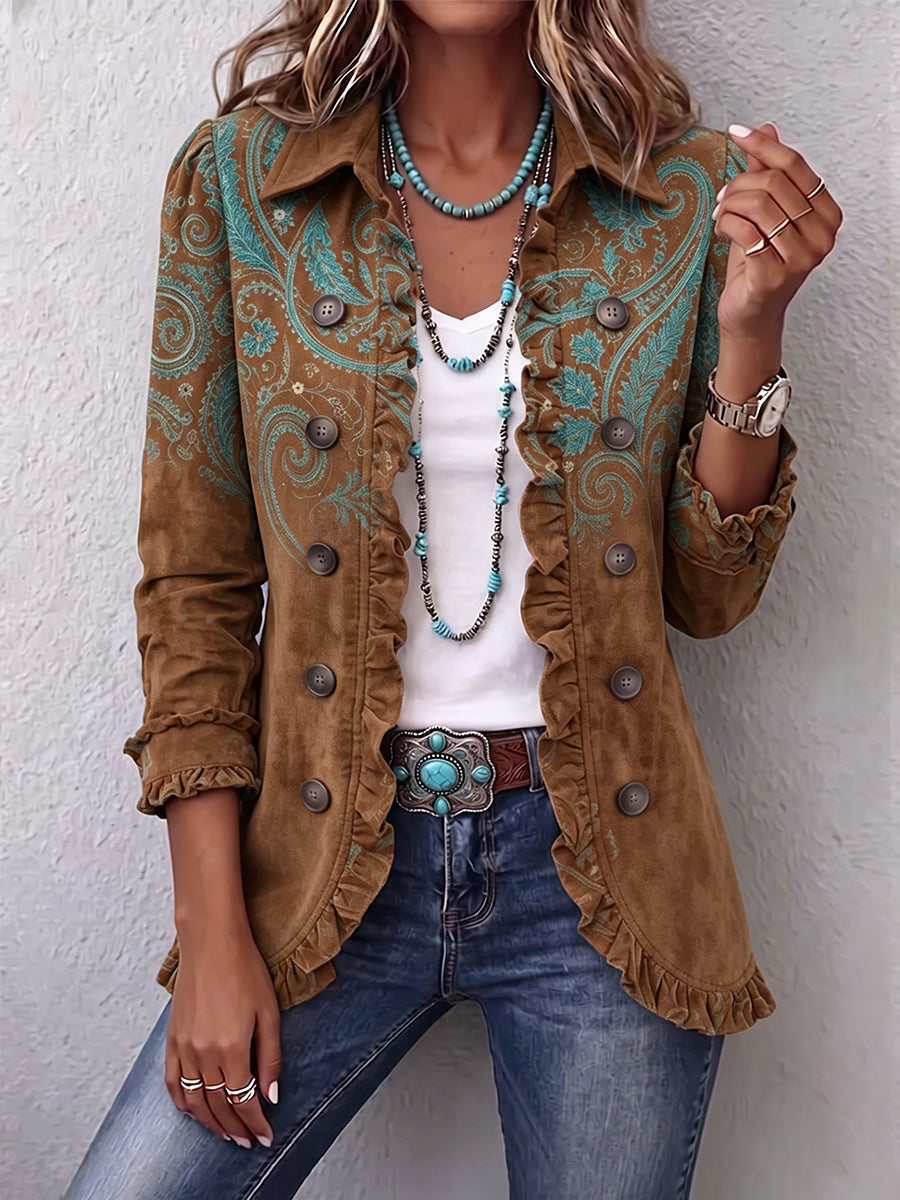 GOLDENRIDGE | GIACCA CON VOLANT E STAMPA PAISLEY
