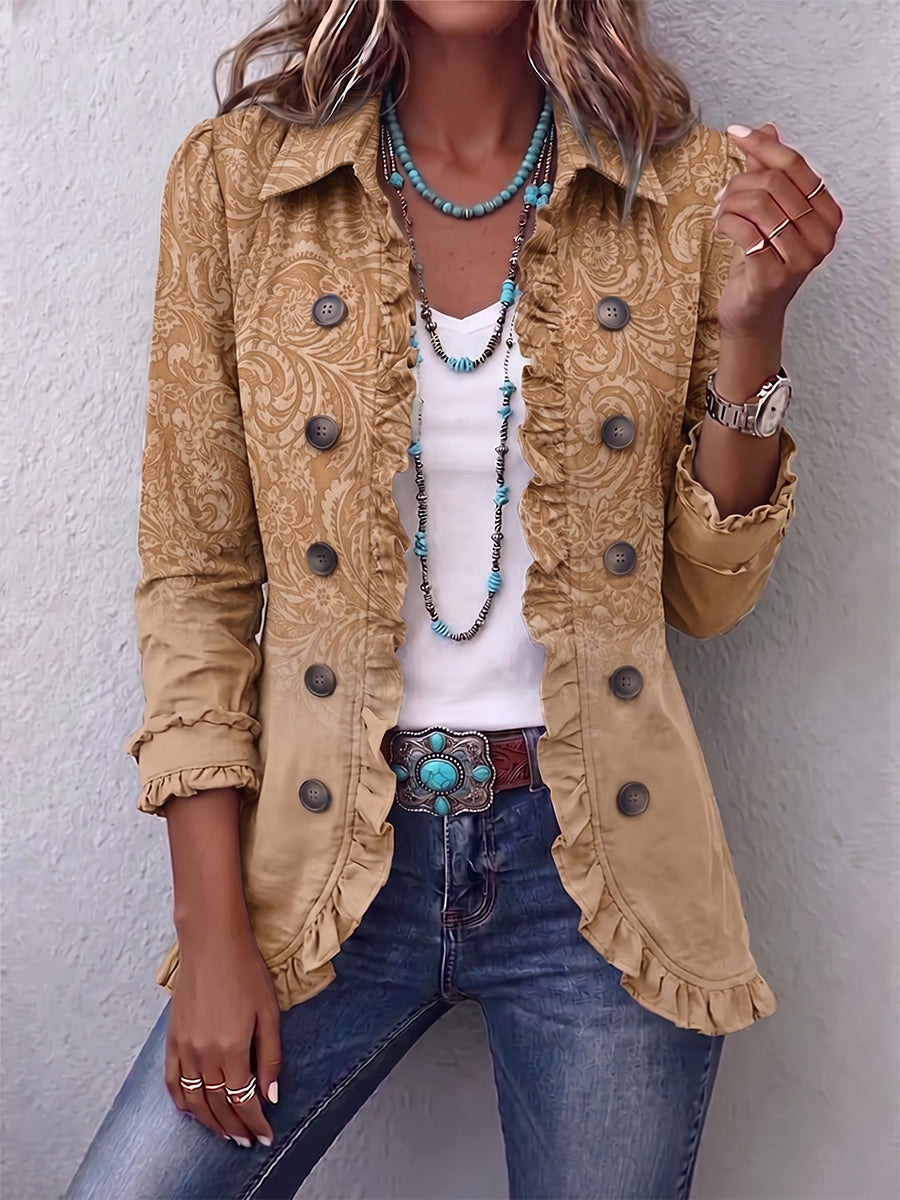 CRESTELLE | GIACCA CON BALZE E STAMPA WESTERN