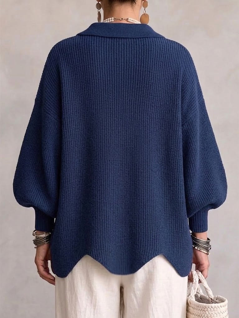 KATRIEN | CARDIGAN OVERSIZE CON COLLETTO E BOTTONI IN METALLO