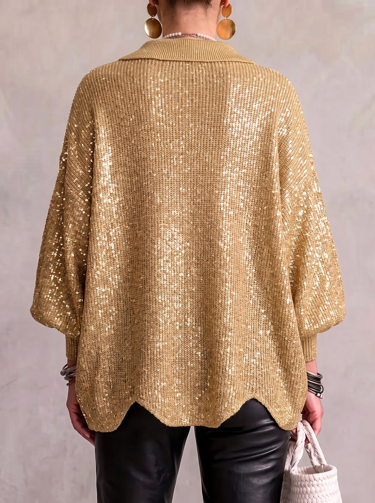 KATRIEN | CARDIGAN OVERSIZE CON COLLETTO E BOTTONI IN METALLO