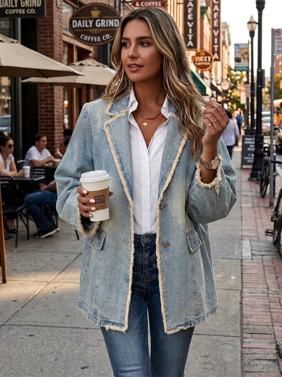 DIONNE | BLAZER OVERSIZE STILE VINTAGE CON BORDI A VIVO