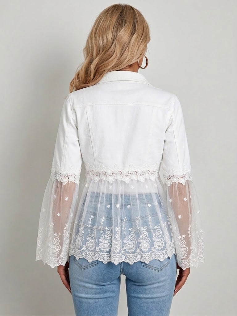 SUNNELACE | GIACCA CON INSERTI IN PIZZO