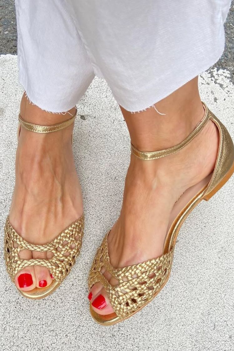 ISADORA | SANDALI INTRECCIATI ORO