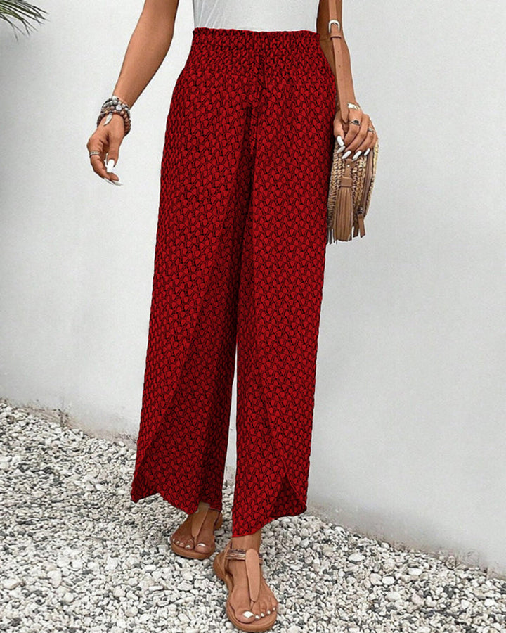 CATHERINE | PANTALONI A GAMBA AMPIA CON VITA ARRICCIATA