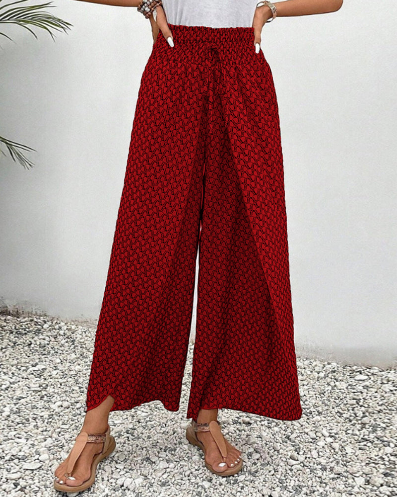 CATHERINE | PANTALONI A GAMBA AMPIA CON VITA ARRICCIATA