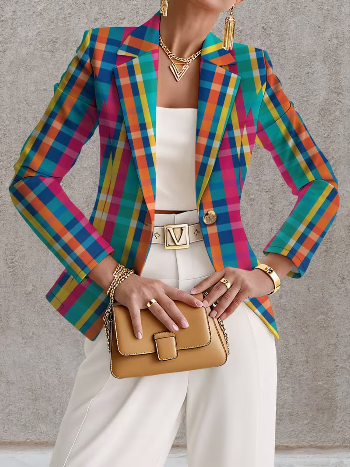 ROSALINE | BLAZER A QUADRI RAINBOW