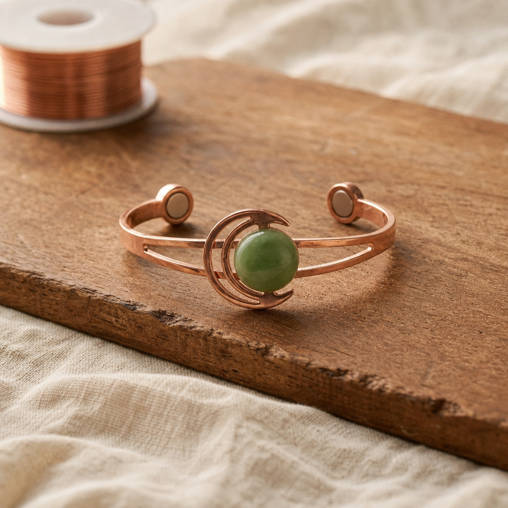 OLIVIA | BRACCIALE SFERA RAME VERDE