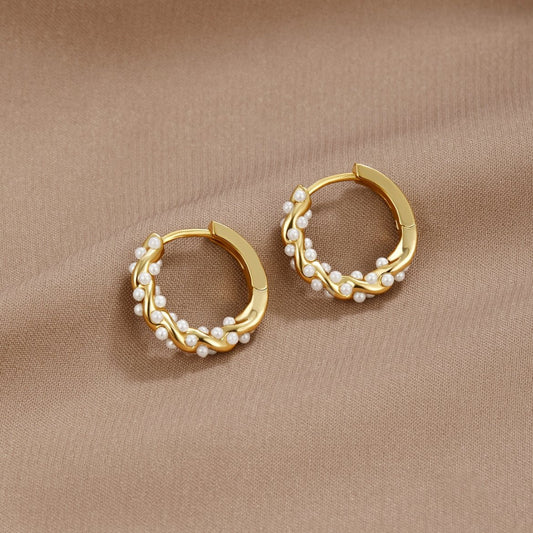 TWYLA | ORECCHINI A CERCHIO CON PERLA TWIRLED