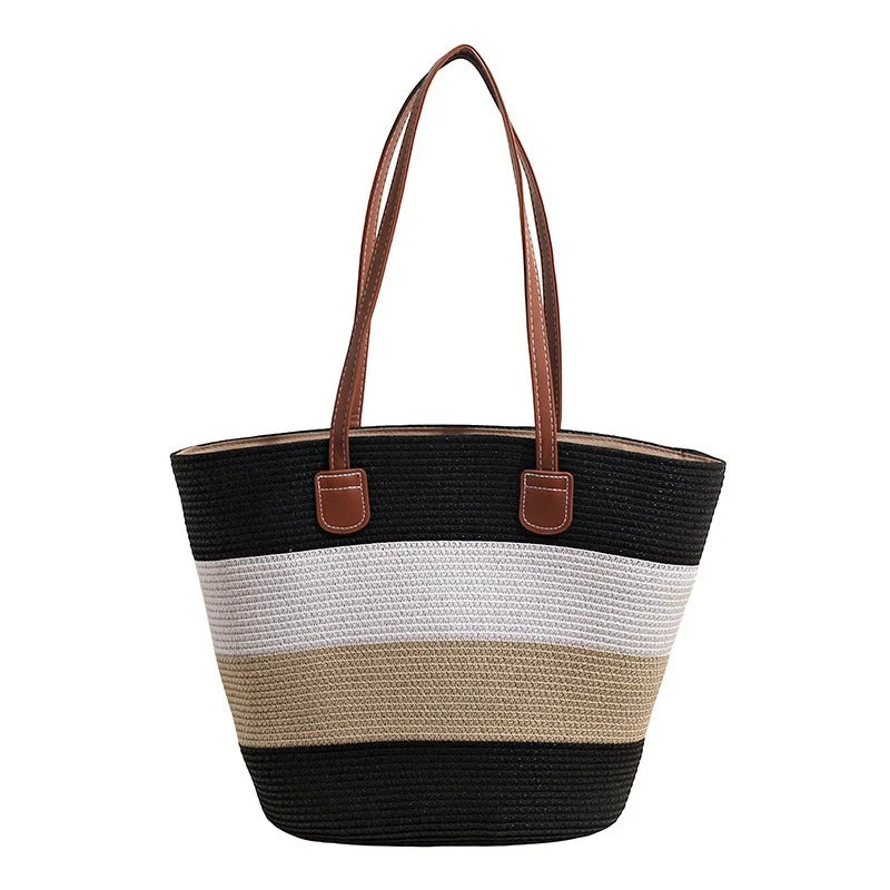 CORA | LA BORSA SHOPPER INTRECCIATA E COLORATA IN PAGLIA