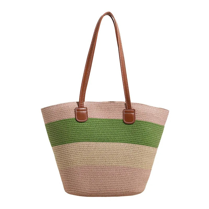 CORA | LA BORSA SHOPPER INTRECCIATA E COLORATA IN PAGLIA