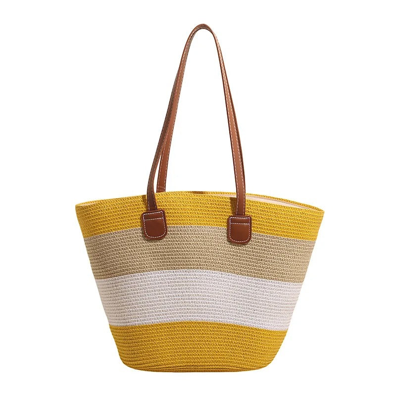 CORA | LA BORSA SHOPPER INTRECCIATA E COLORATA IN PAGLIA