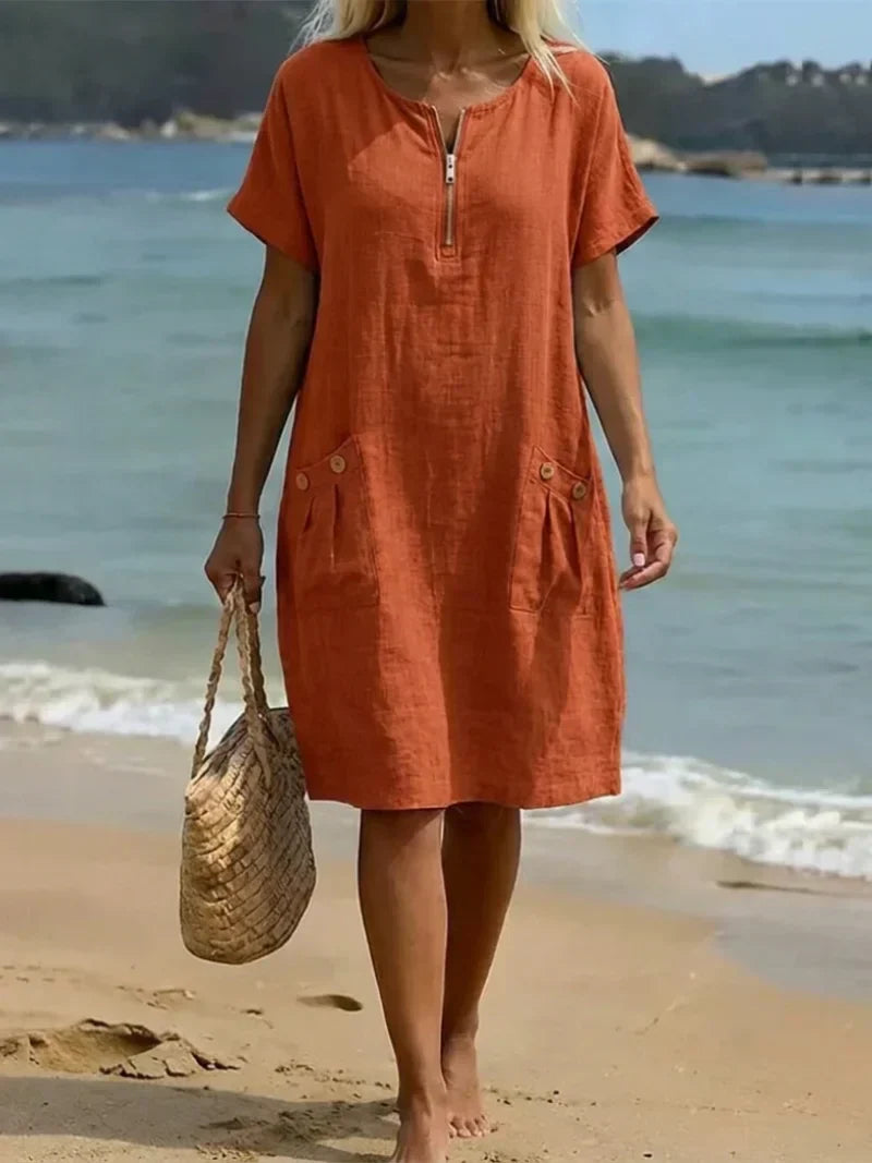 PASCALE | ABITO MAXI CON ZIP FRONTALE