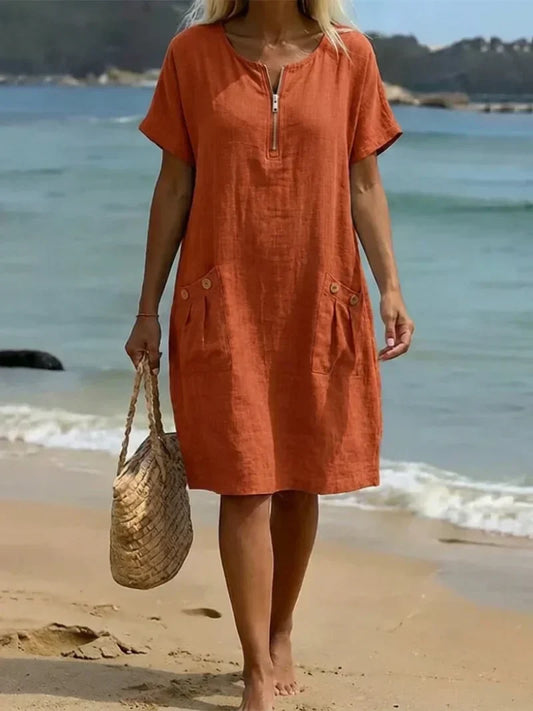 PASCALE | ABITO MAXI CON ZIP FRONTALE